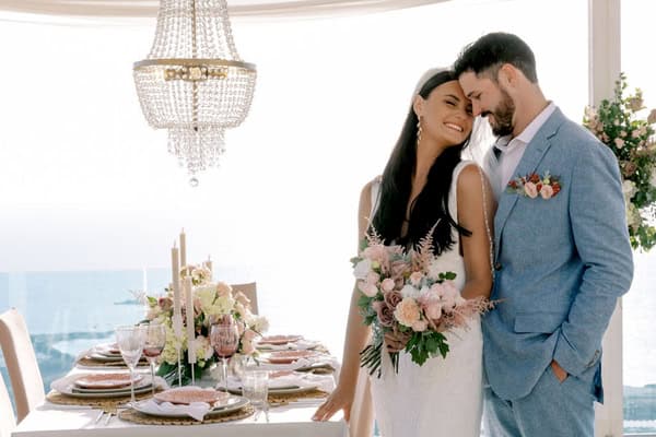 Chic elopement with dusty pink details and ocean views | Brooke & Ryan