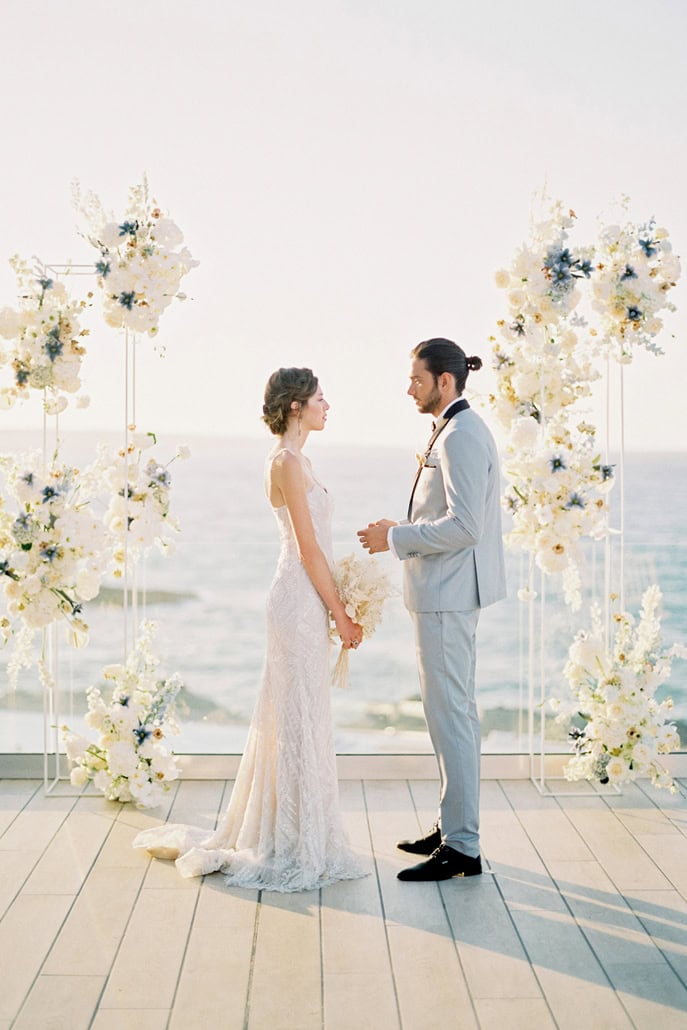 Coastal styled shoot with ethereal blooms at Abaton Island Resort