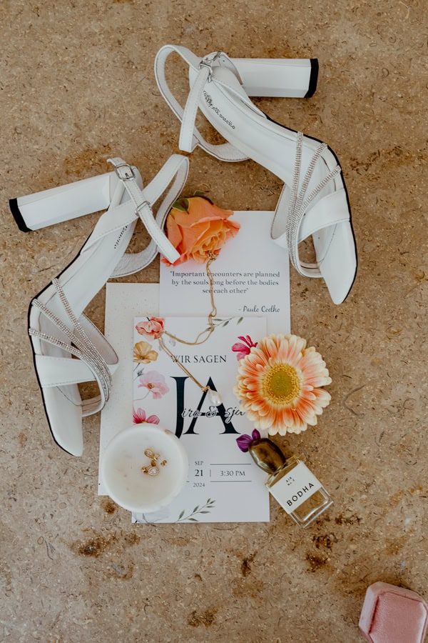 Colorful Floral Details Destination Wedding Greece