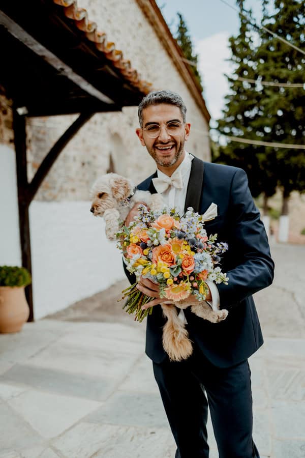 Colorful Floral Details Destination Wedding Greece