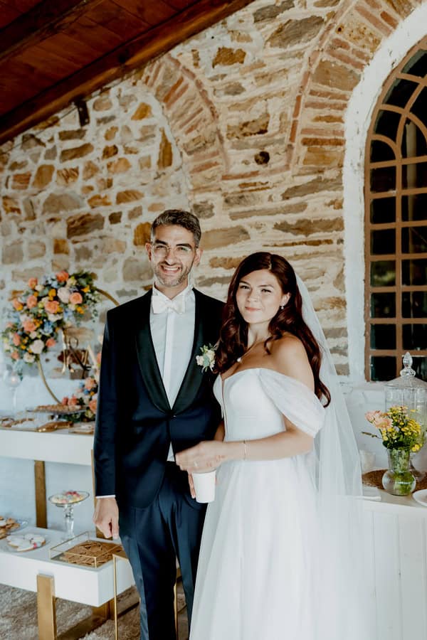 Colorful Floral Details Destination Wedding Greece