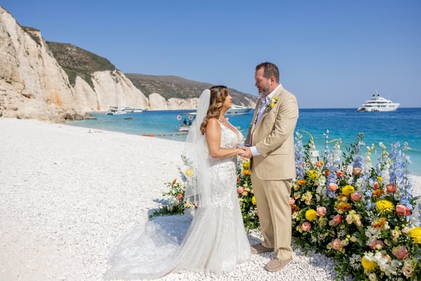 A colorful summer wedding on the shores of Kefalonia | Leslie & Mark