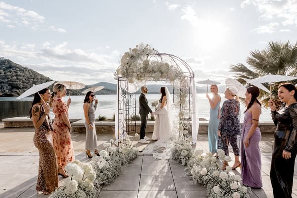 Dreamy styled shoot with lush florals at Zaira Hotel in Lesvos