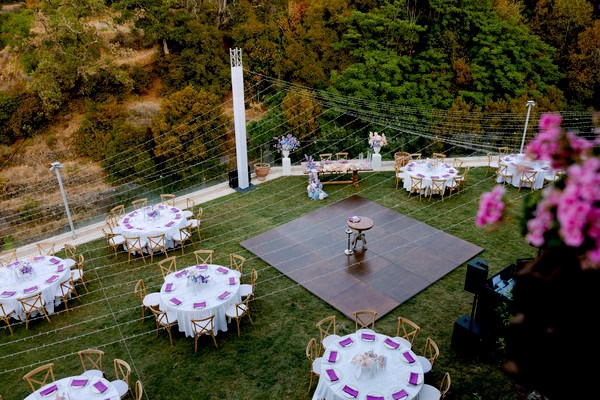Pastel Colored Wedding Ceremony Stone Bridge Casale Panayiotis