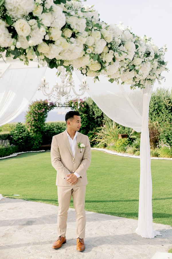 Romantic Seaside Wedding Chania Elegant White Florals