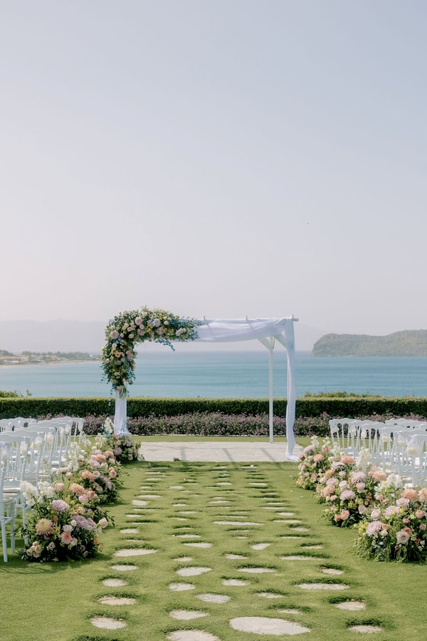 Seaside Celebration In Crete Filled With Vibrant Florals