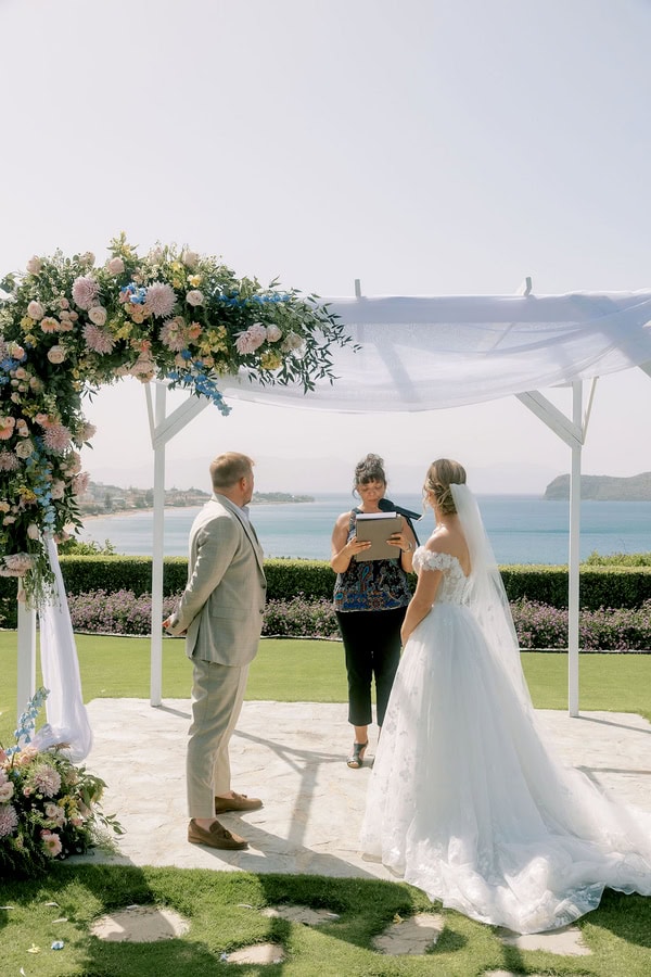 Seaside Celebration In Crete Filled With Vibrant Florals