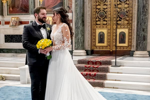 A stadium proposal and a yellow-hued wedding in Athens | Maria & Antonis A stadium proposal and a yellow-hued wedding in Athens | Maria & Antonis