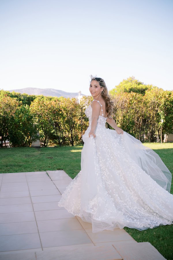 Timeless Athens Wedding Chandeliers Lush White Flowers