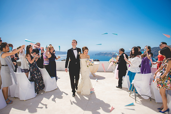 Pink and blue wedding in Santorini | Stephanie & Sven Pink and blue wedding in Santorini | Stephanie & Sven